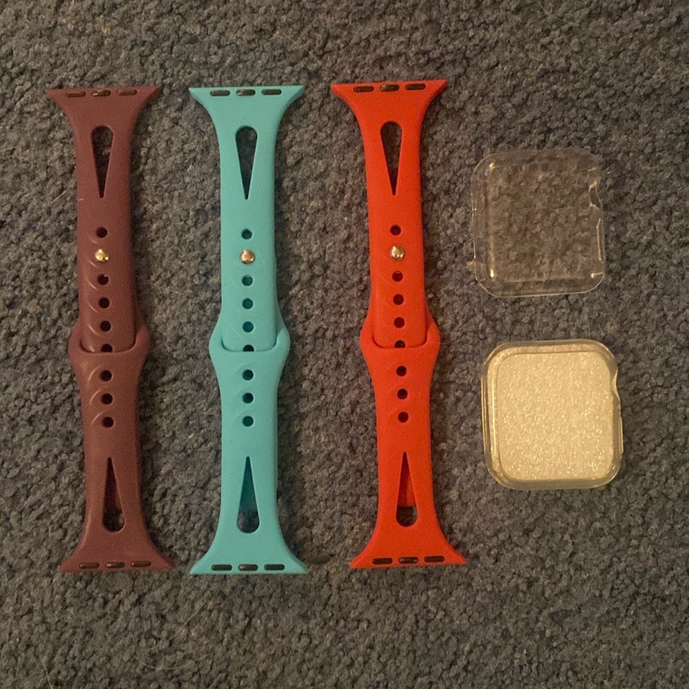 Bundle! Thin Apple Watch wristbands and 2 clear cases / covers